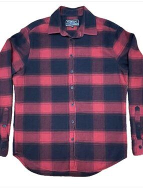 Thursday Boot Co Forever Flannel Shirt Mens Medium Red Black Ombre